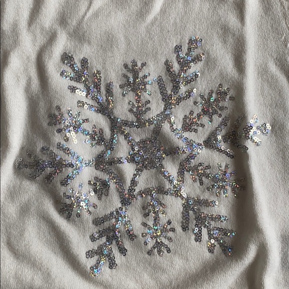 LIKE NEW Holiday sparkle snowflake sweater - Picture 2 of 4